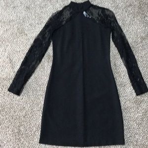 Women’s black fitted long sleeve dress